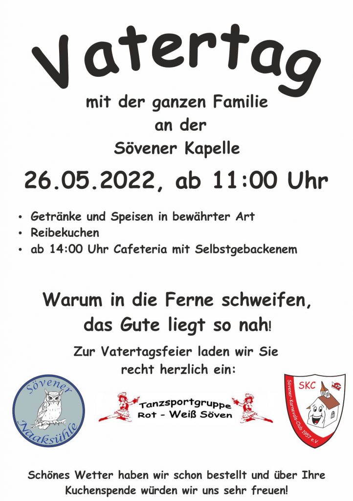 Vatertagfeier an der Sövener Kapelle am 26.05.2022