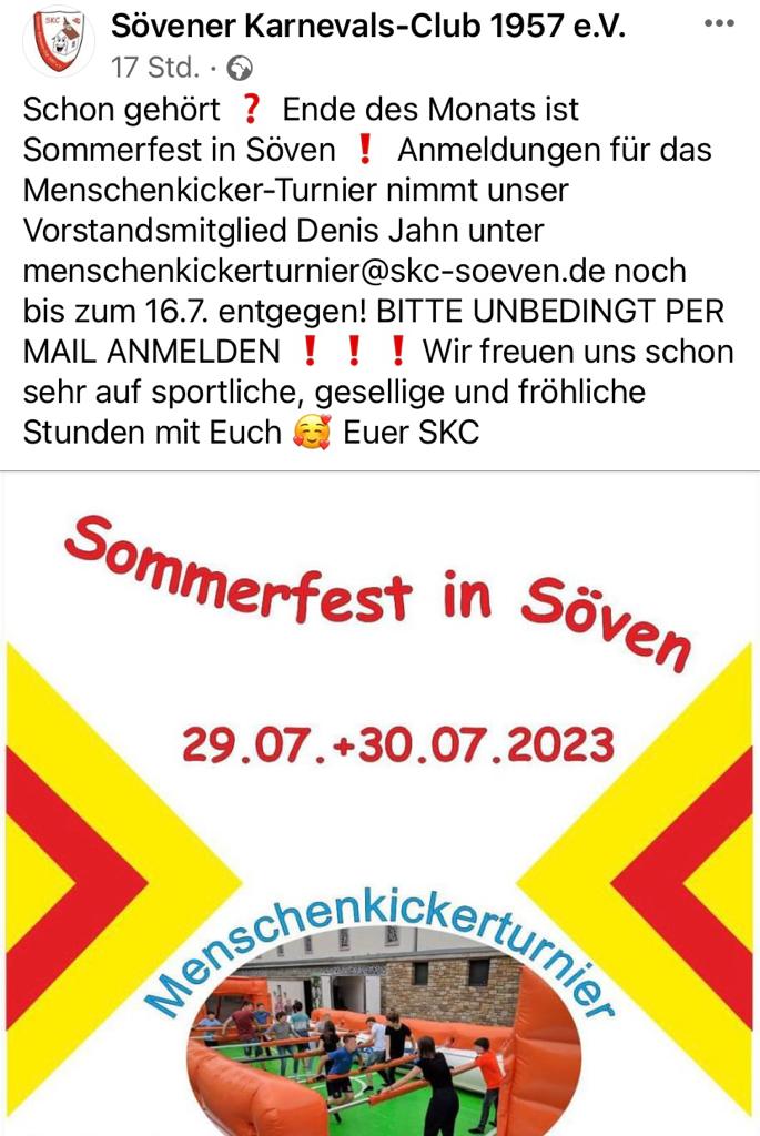 Sommerfest in Söven 29.07. & 30.07.2023